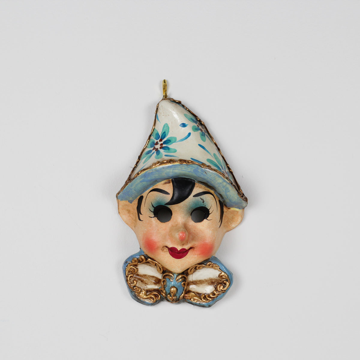 Vintage Italian Hand-Painted Papier-Mâché Pinocchio Wall Mask