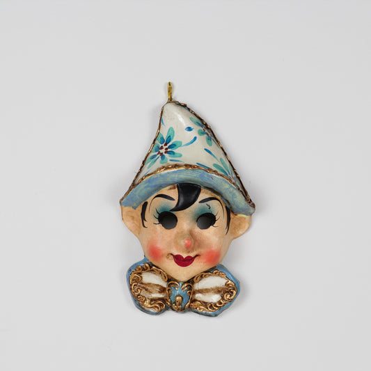 Vintage Italian Hand-Painted Papier-Mâché Pinocchio Wall Mask