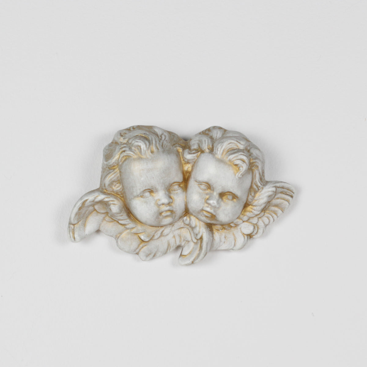 Vintage Plaster Double Cherub Wall Plaque