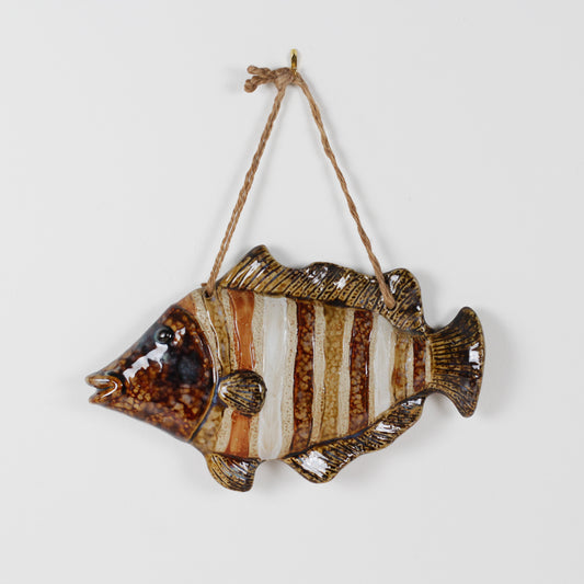 Vintage French Majolica Fish Wall Plaque