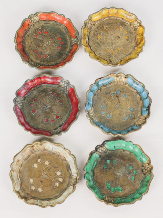 Set of 6 Vintage Italian Florentine Coasters