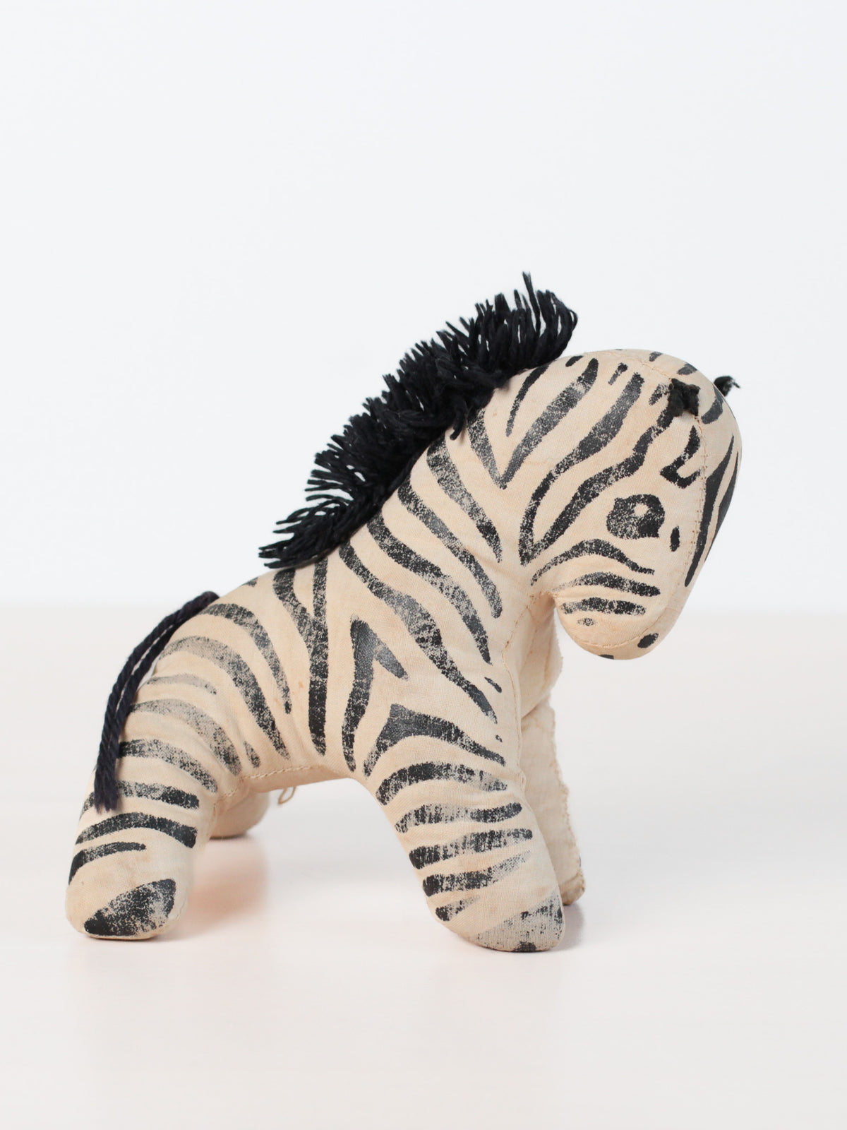 Vintage Stuffed Zebra | Mid-Century Plush Toy
