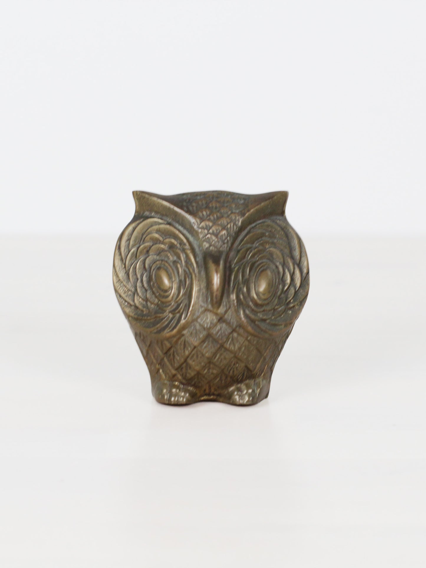 Mid-Century Brass Owl Paperweight