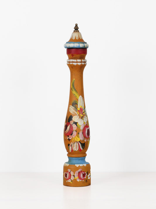 Vintage Italian Folk Art Wooden Pepper Mill