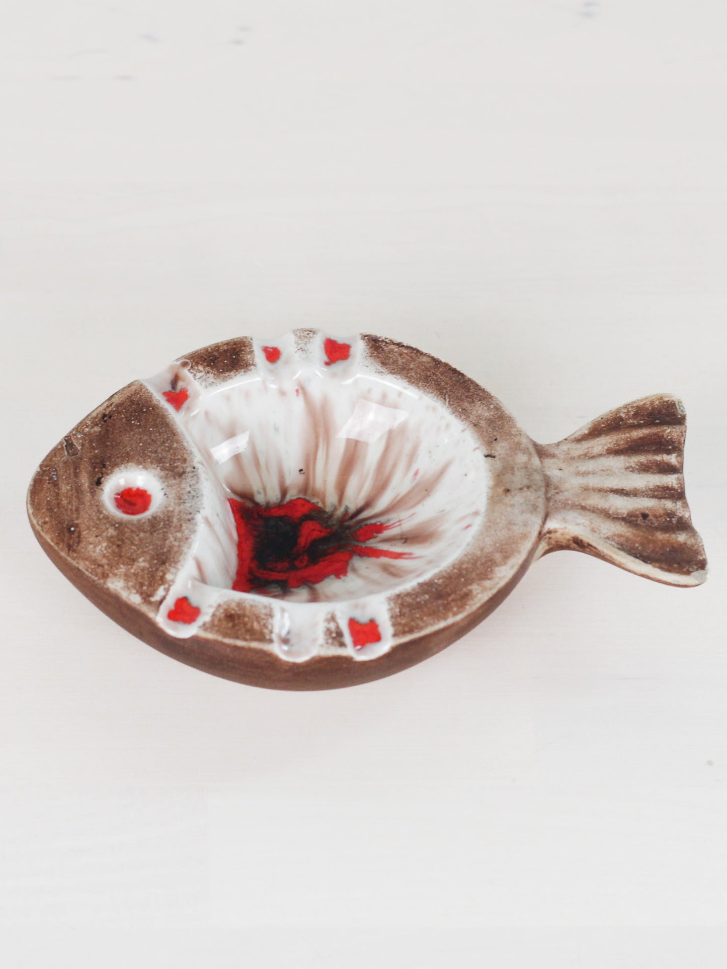 Vintage Vallauris-Style Pottery Fish Ashtray