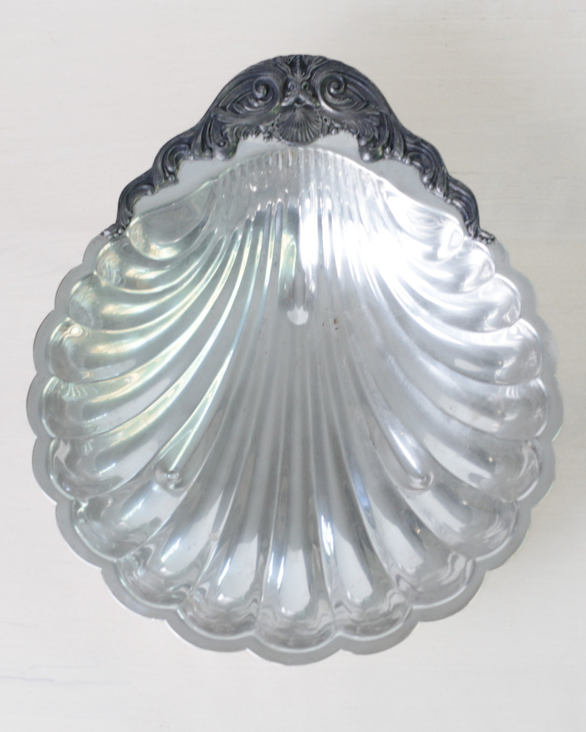 Vintage F.B. Rogers Silver Plate Scallop Shell Serving Dish