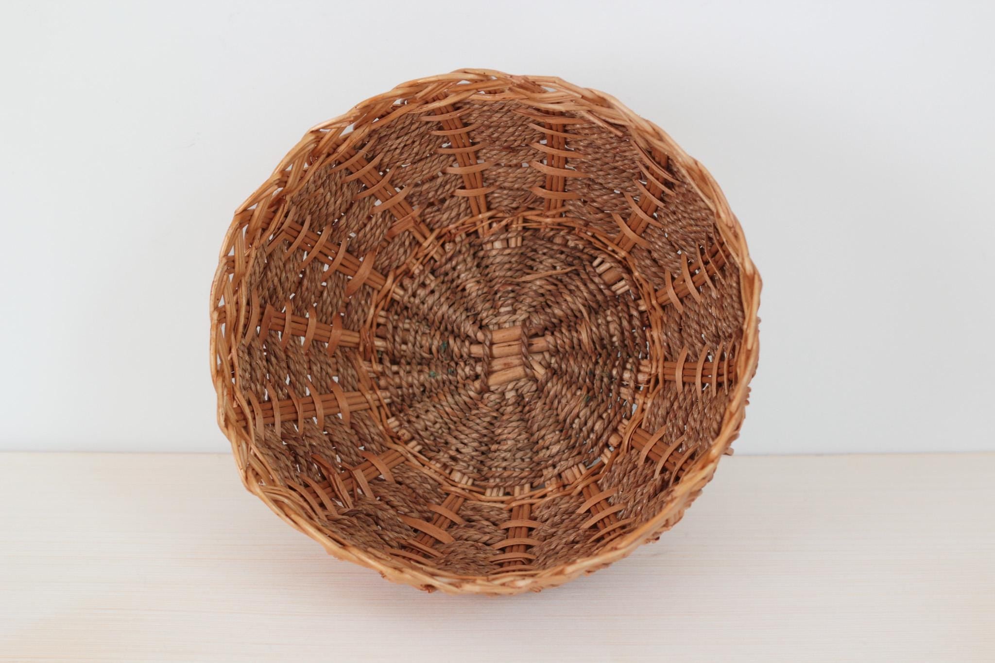 Vintage Handwoven Wicker Basket