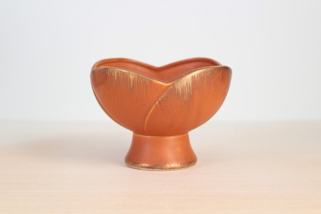 Vintage 1963 Sun Glo Ceramic Pedestal Bowl by INARCO