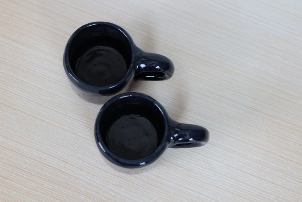 Pair of Vintage Bybee Pottery Espresso Cups, Signed by Artist