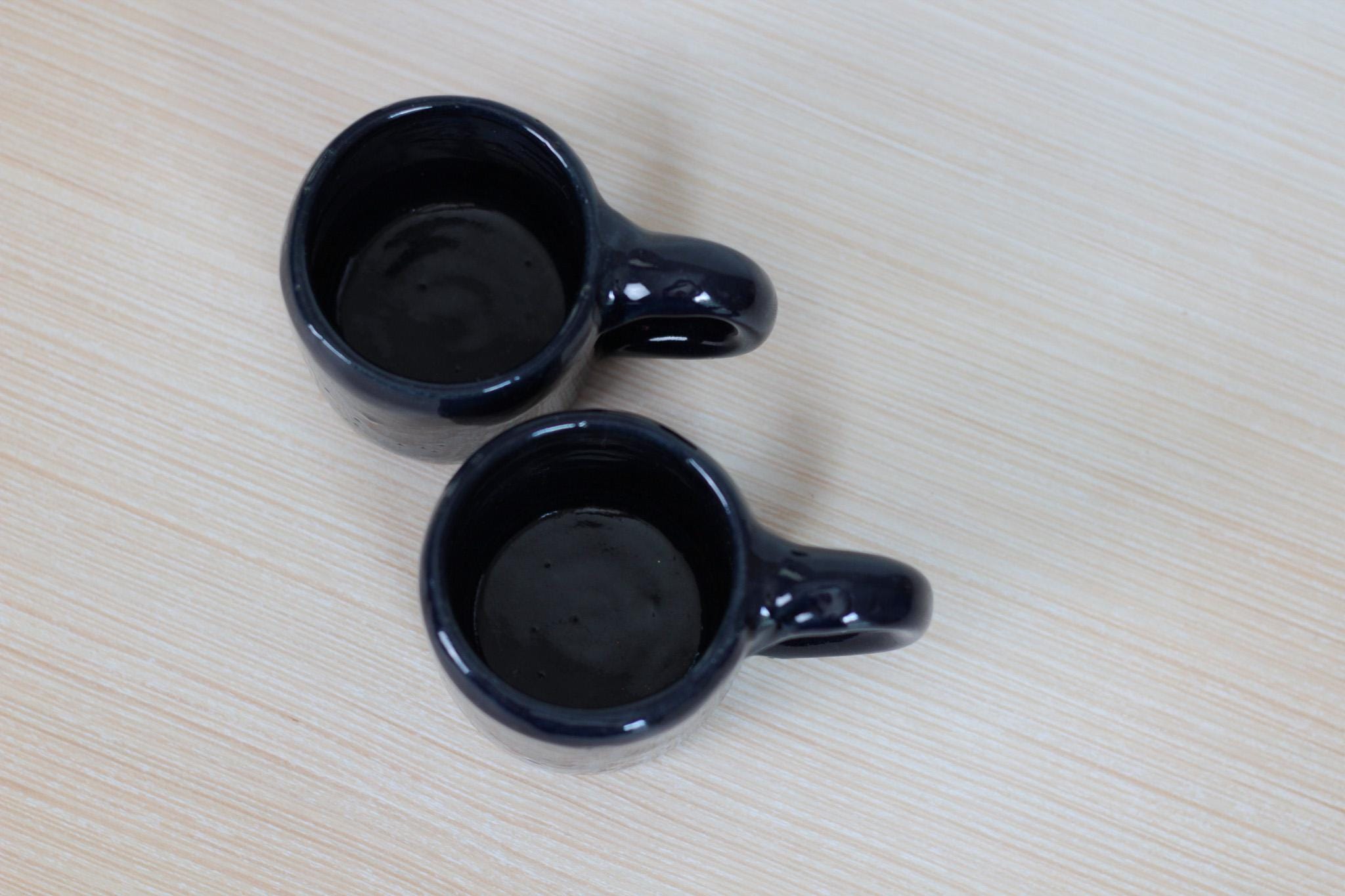 Pair of Vintage Bybee Pottery Espresso Cups, Signed by Artist
