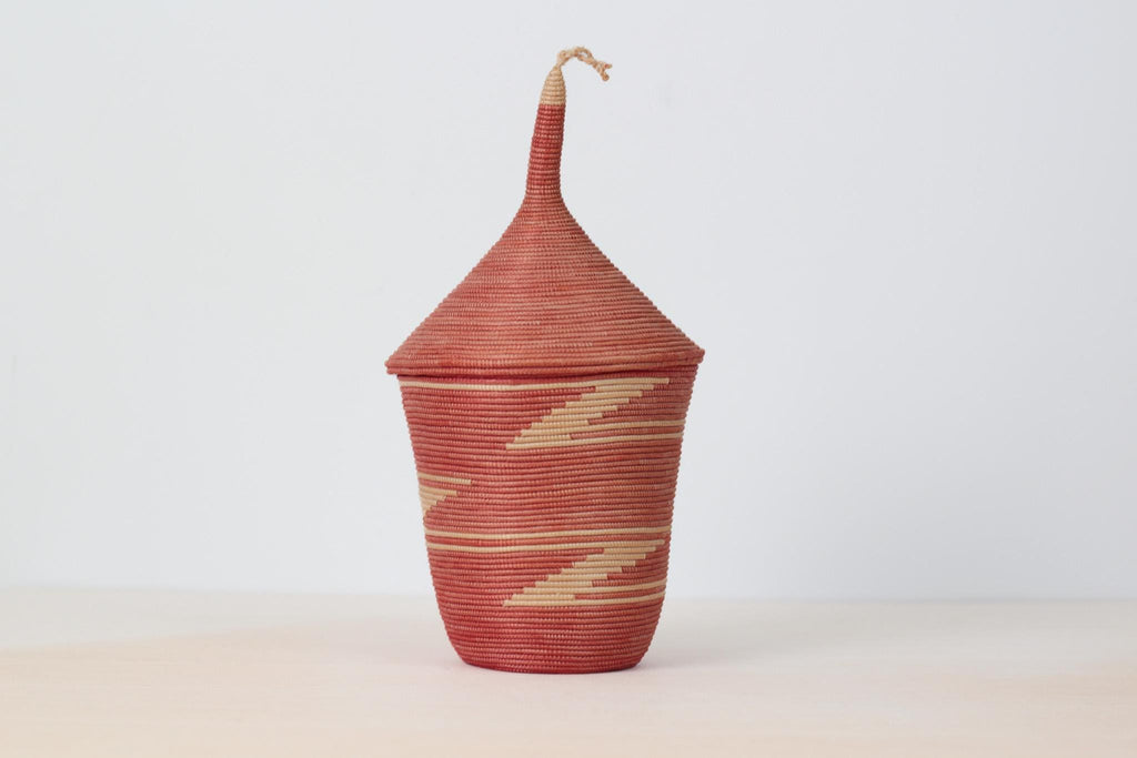 Vintage Handwoven Sweetgrass Lidded Basket