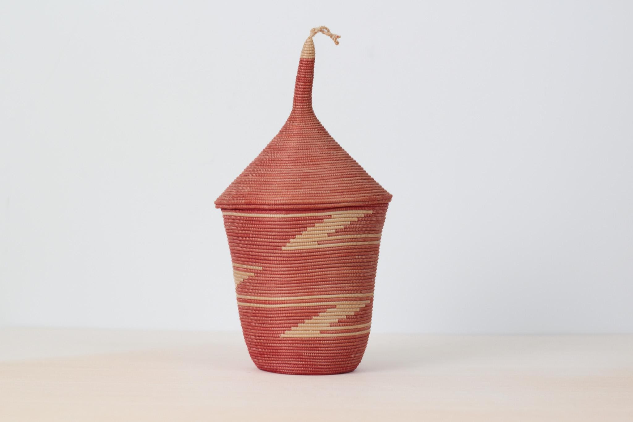 Vintage Handwoven Sweetgrass Lidded Basket