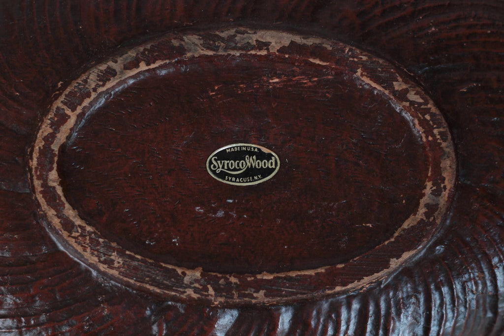 Vintage SyrocoWood Tray Flower Design