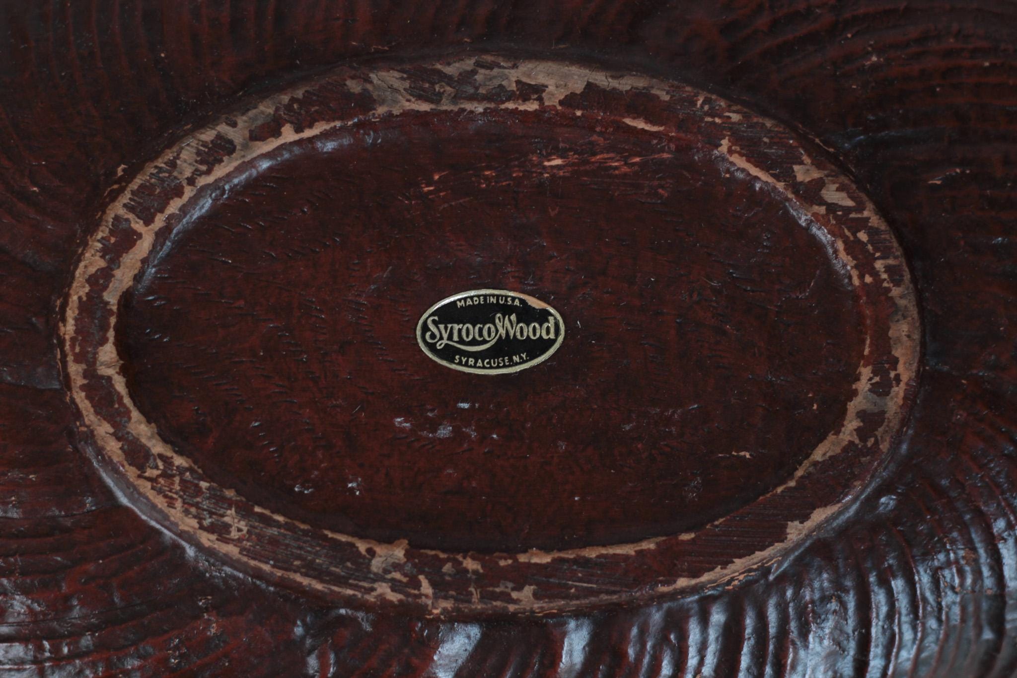 Vintage SyrocoWood Tray Flower Design