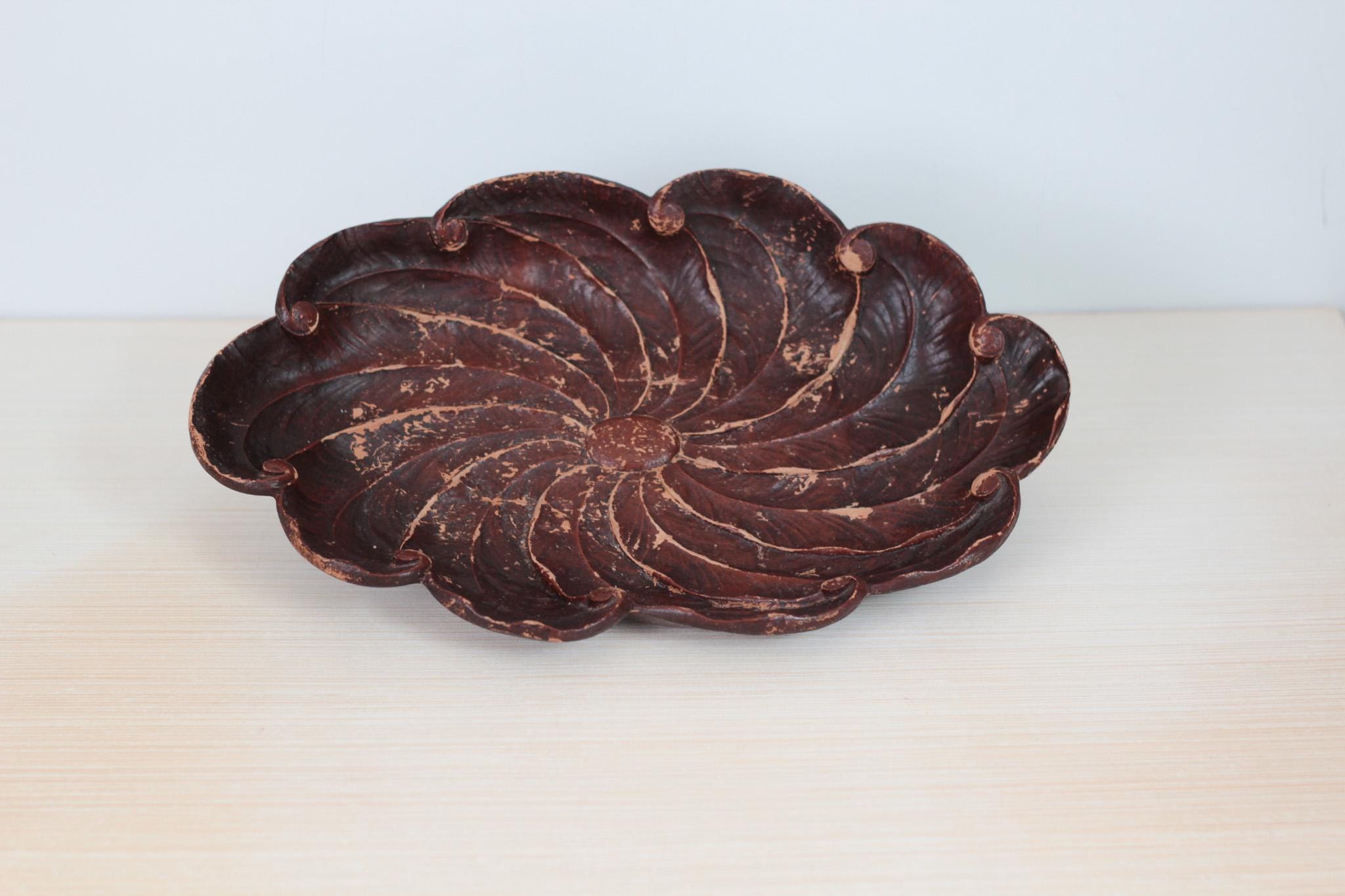 Vintage SyrocoWood Tray Flower Design