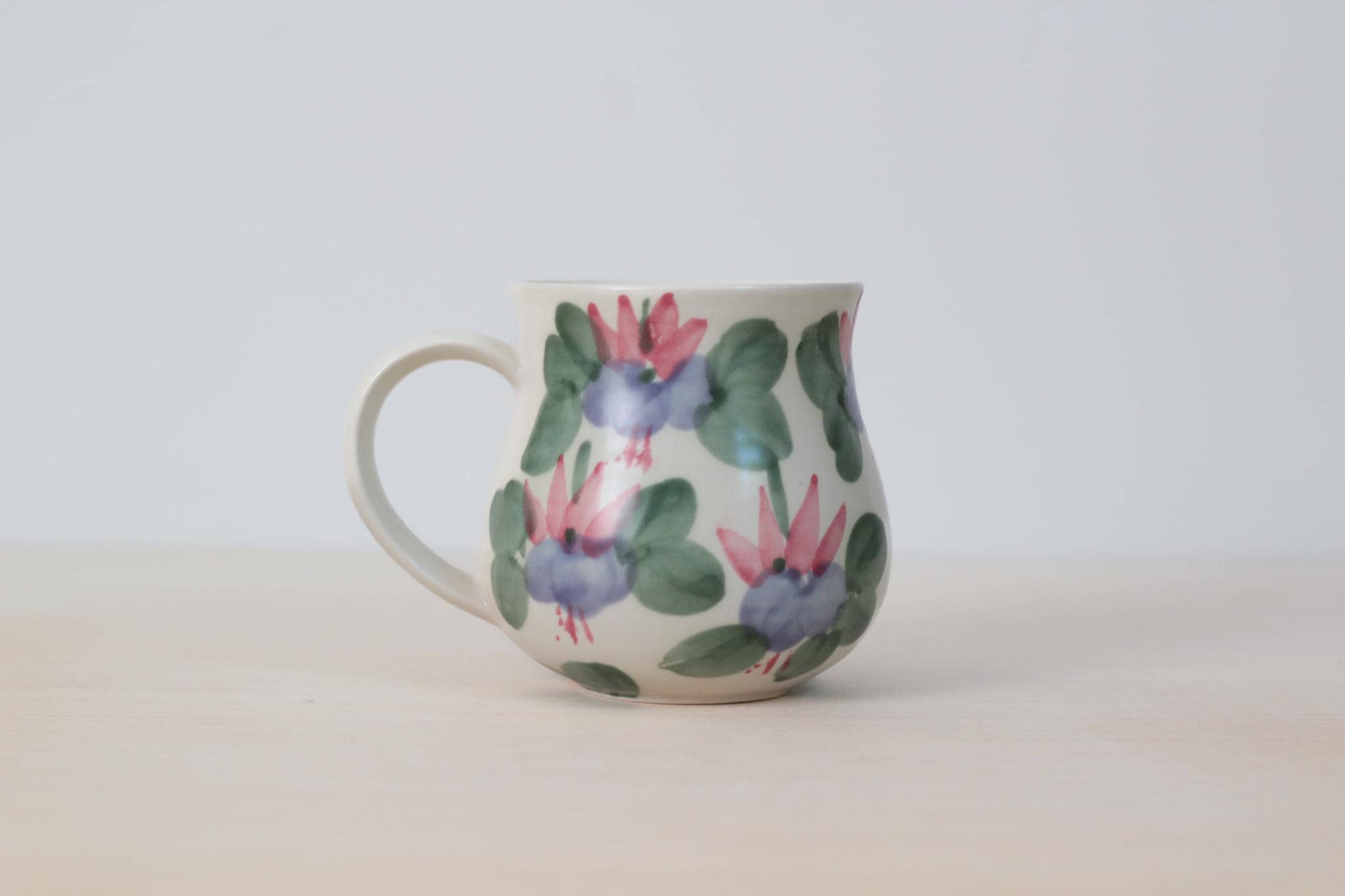 Vintage Ben Thomas Handpainted Porcelain Floral Mug, Made in England