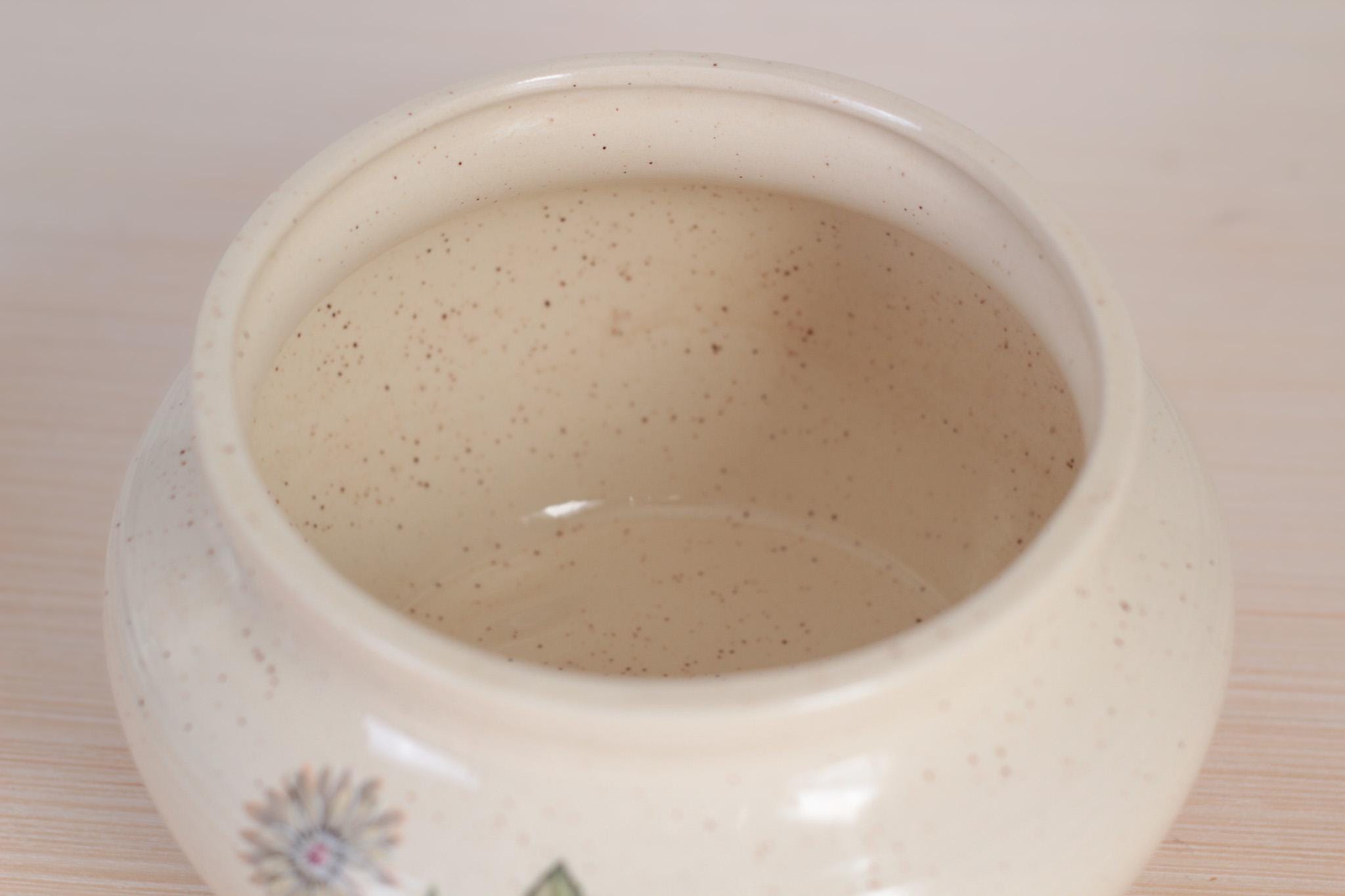Vintage Ceramic Planter with Floral Motif