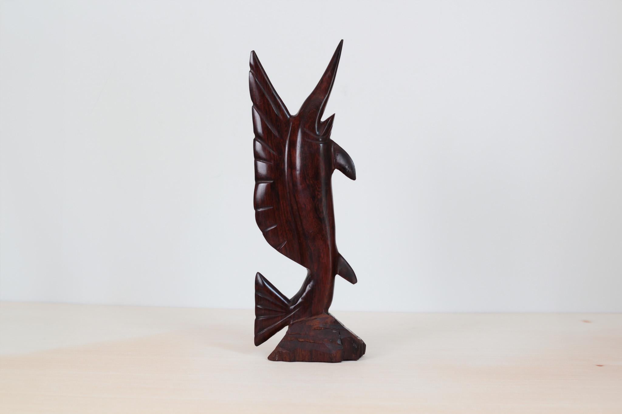 Vintage Ironwood Sailfish Sculpture, Mid-Century Nautical Decor