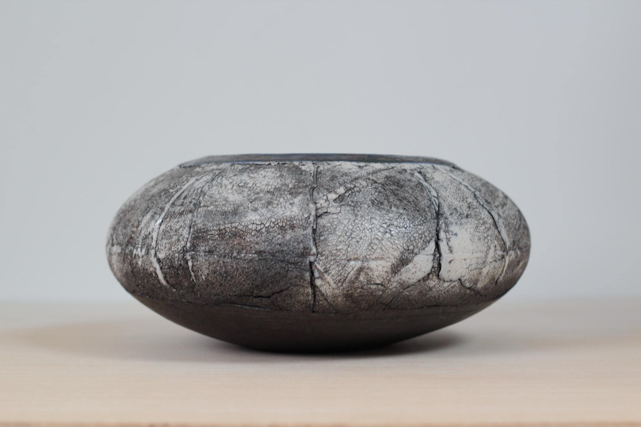 Vintage Raku Studio Pottery Sculptural Bowl, Signed by Artist
