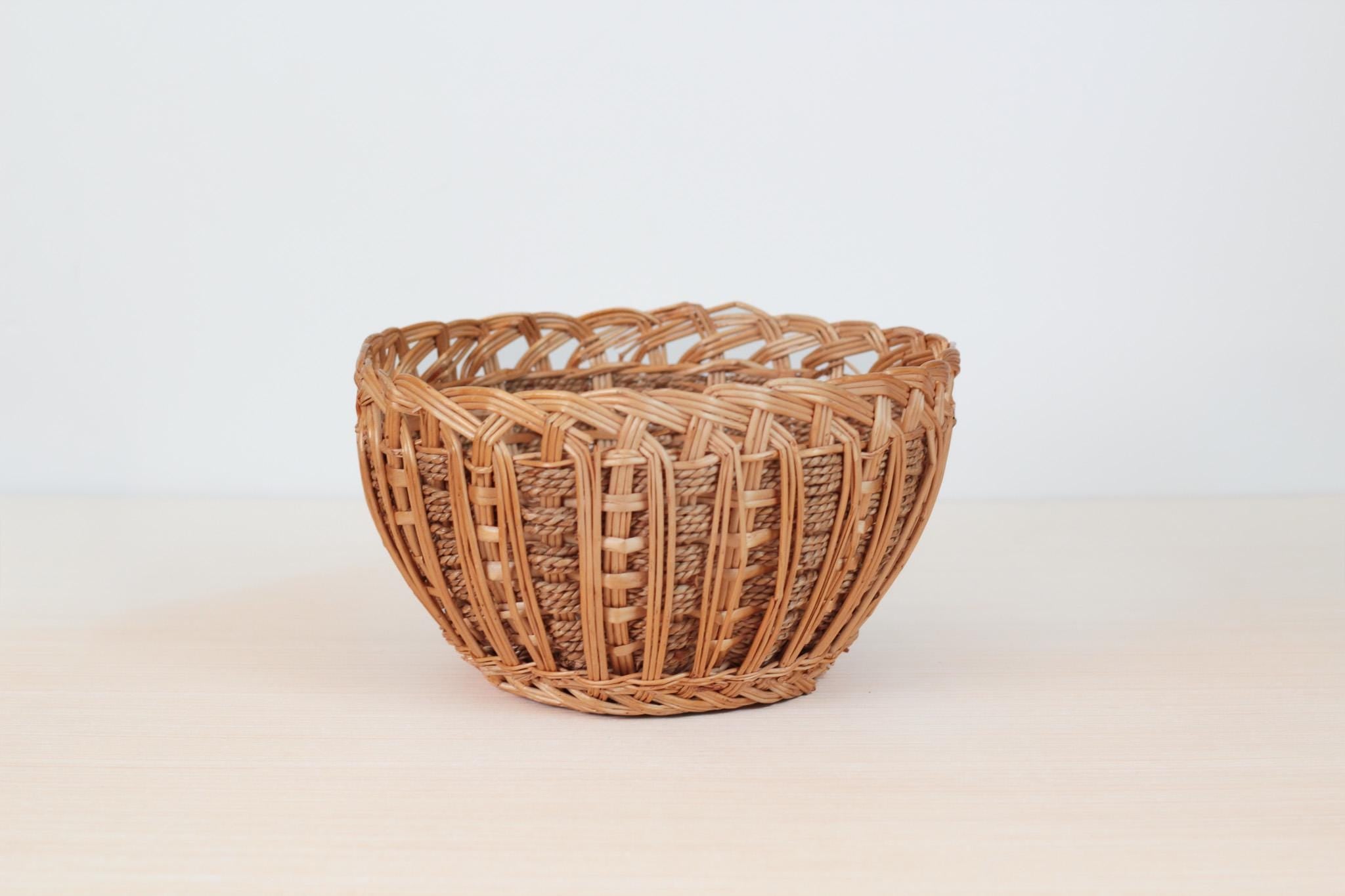 Vintage Handwoven Wicker Basket