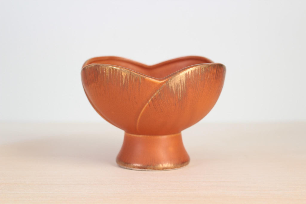 Vintage 1963 Sun Glo Ceramic Pedestal Bowl by INARCO