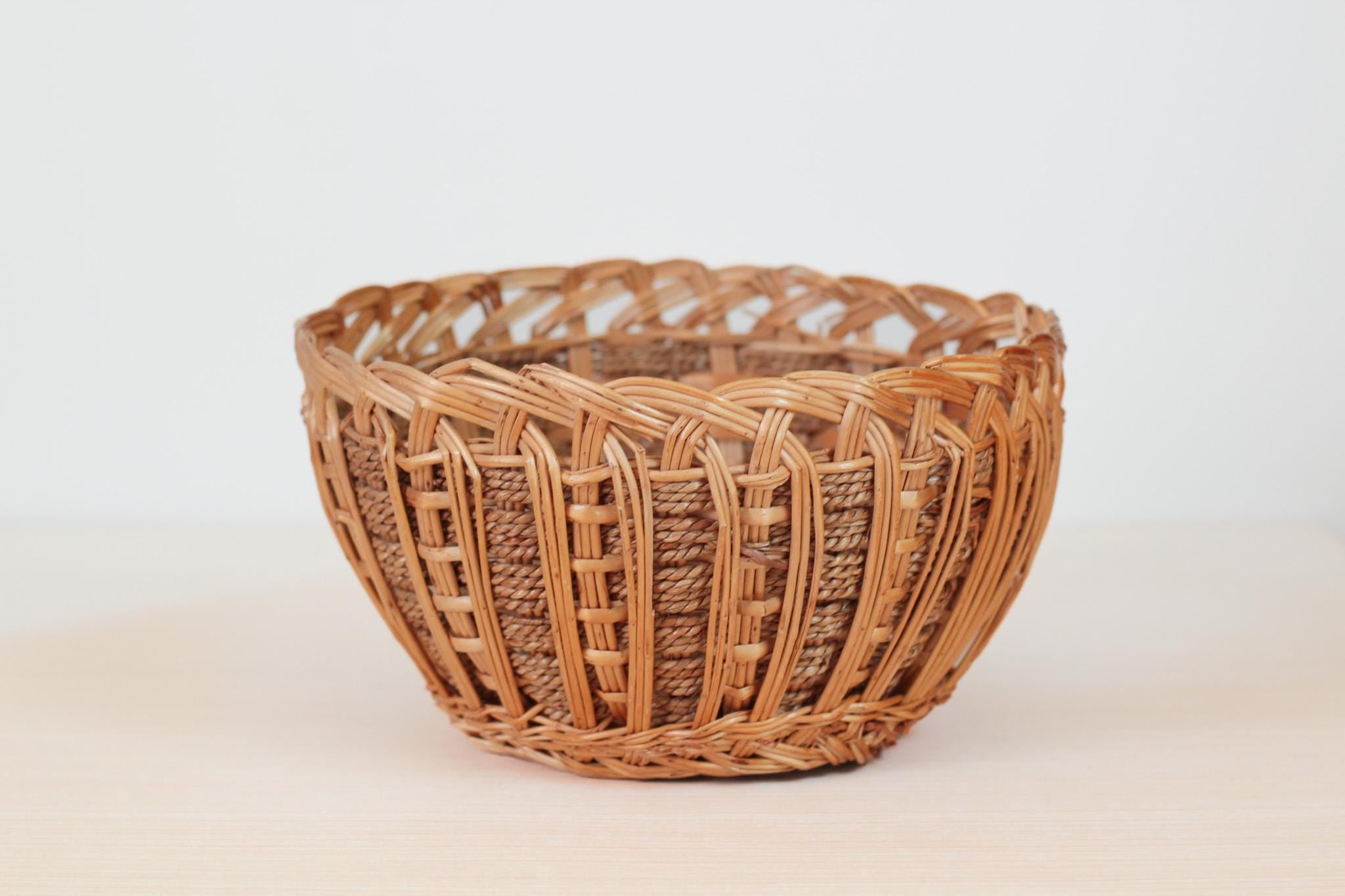 Vintage Handwoven Wicker Basket