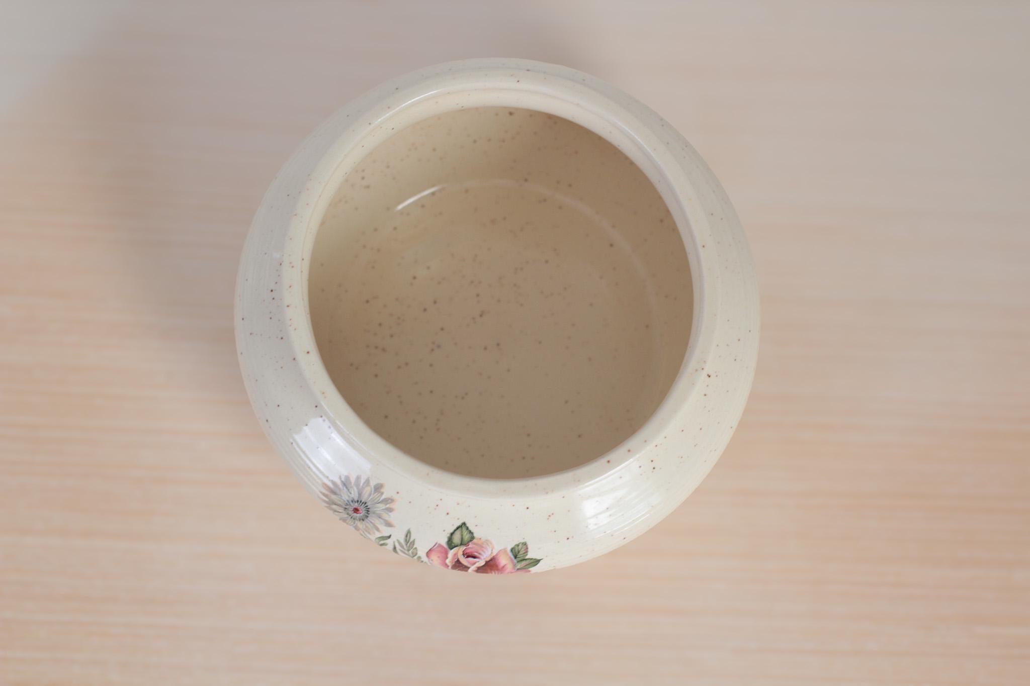 Vintage Ceramic Planter with Floral Motif