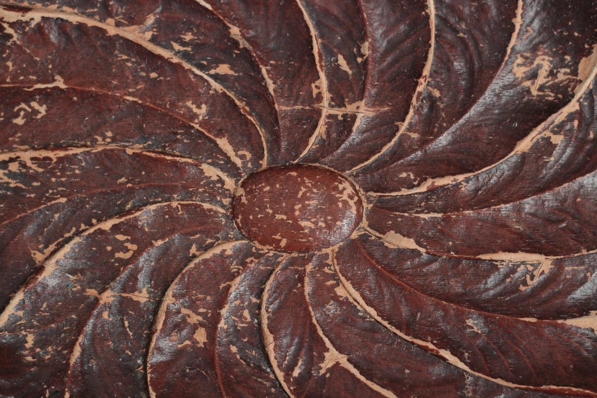Vintage SyrocoWood Tray Flower Design