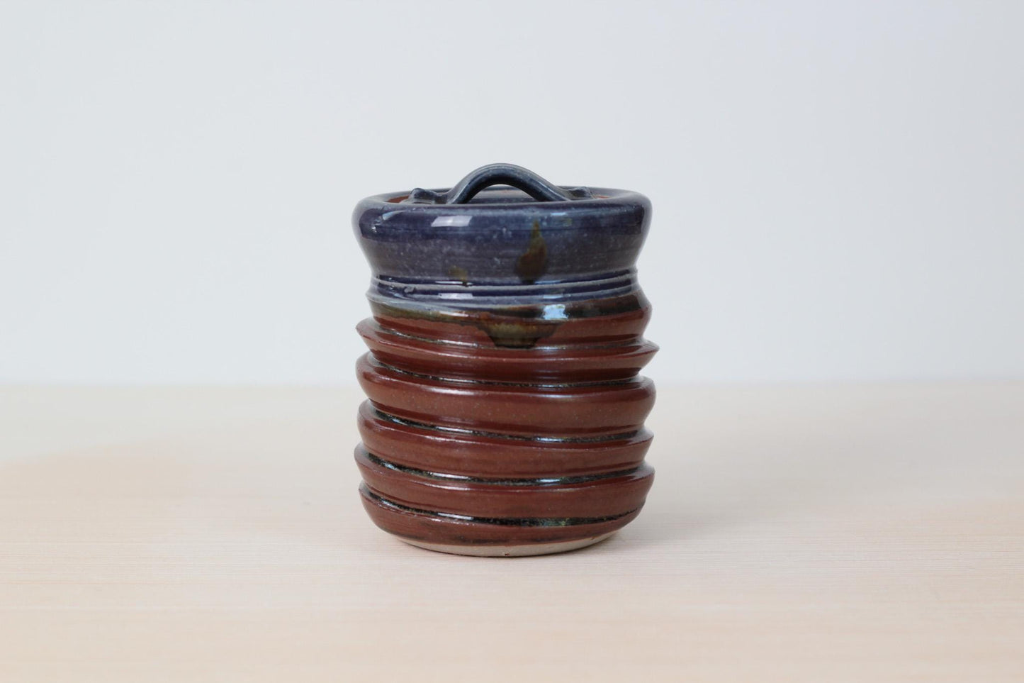 Vintage Handmade Studio Pottery Lidded Jar