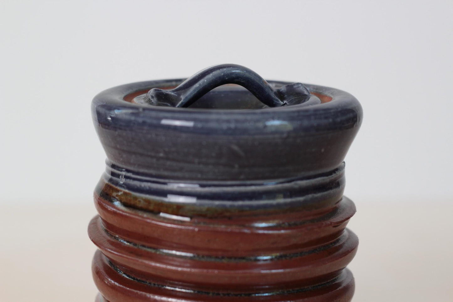 Vintage Handmade Studio Pottery Lidded Jar