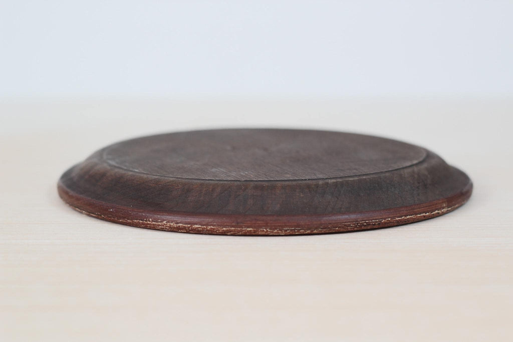 Vintage Hand-Painted Floral Wooden Plate