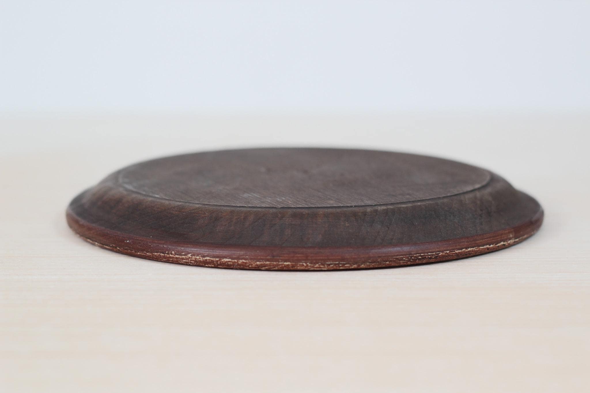 Vintage Hand-Painted Floral Wooden Plate