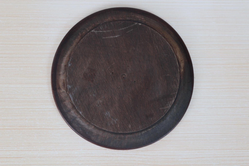 Vintage Hand-Painted Floral Wooden Plate
