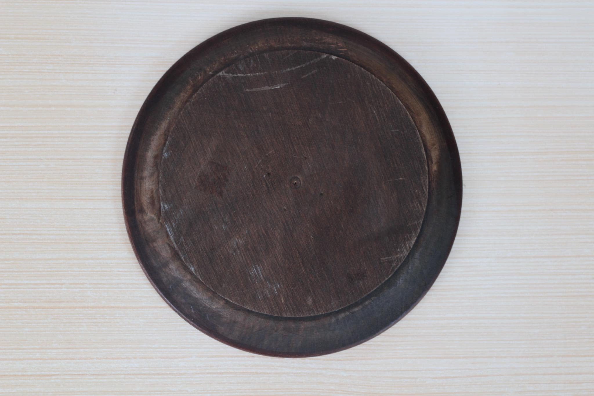 Vintage Hand-Painted Floral Wooden Plate
