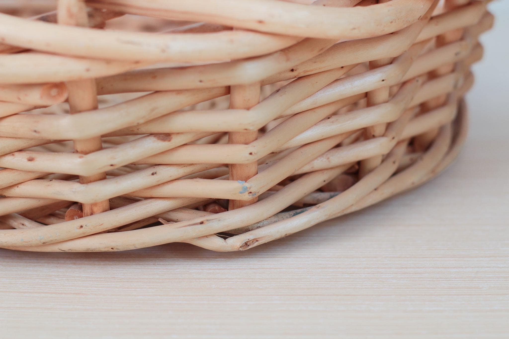Large Vintage Handwoven Wicker Basket Tray