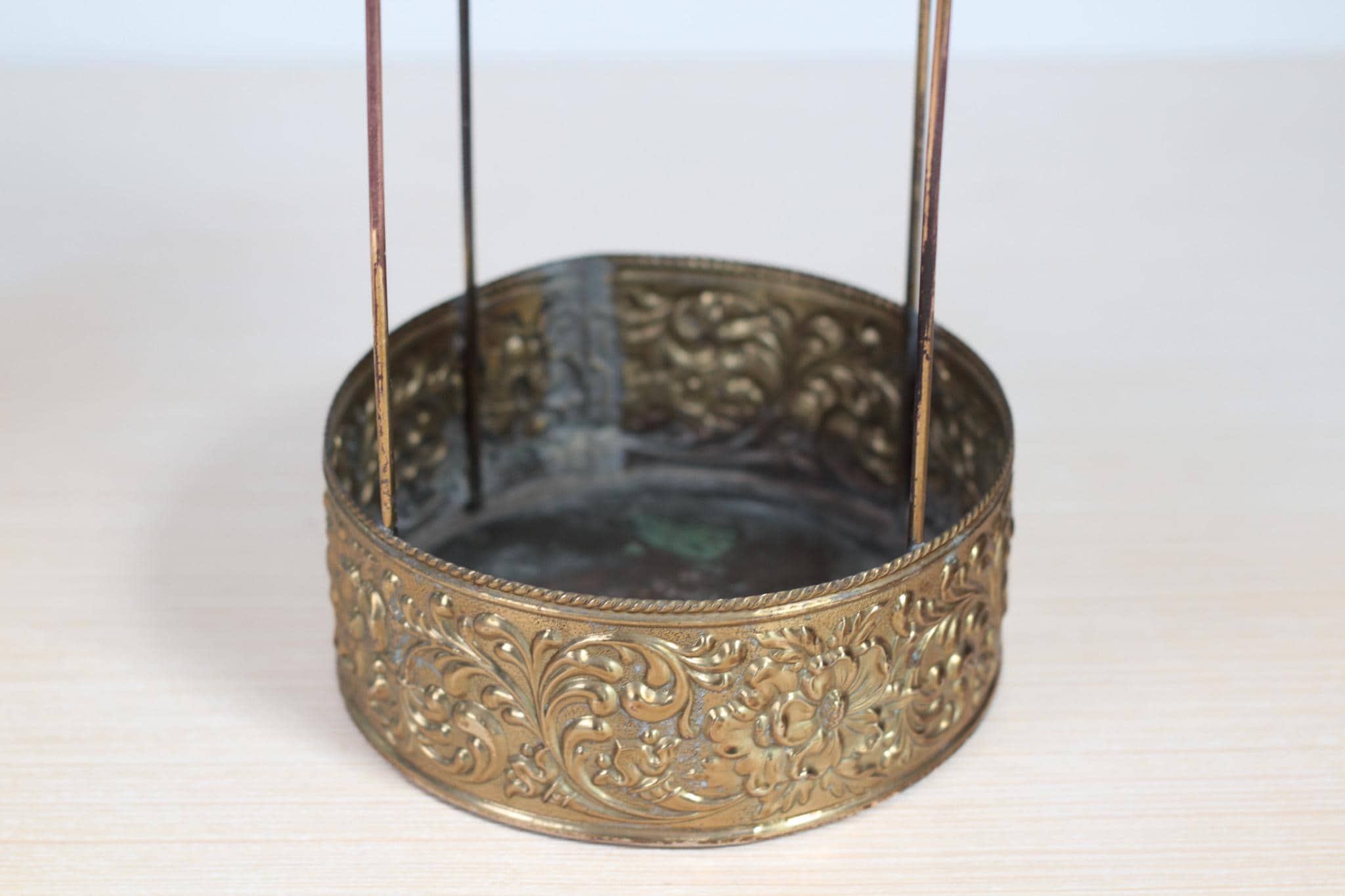 Vintage Ornate Brass Wall Lantern or Planter