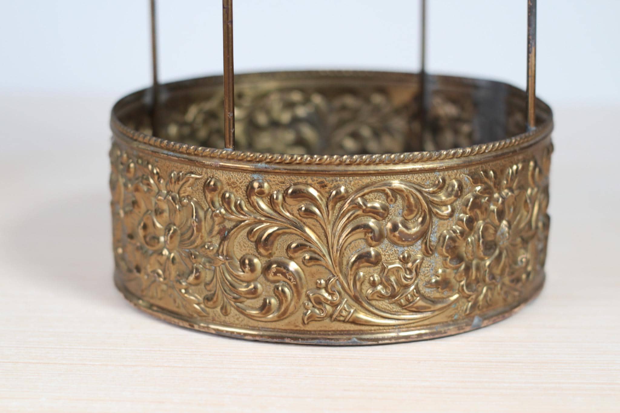 Vintage Ornate Brass Wall Lantern or Planter