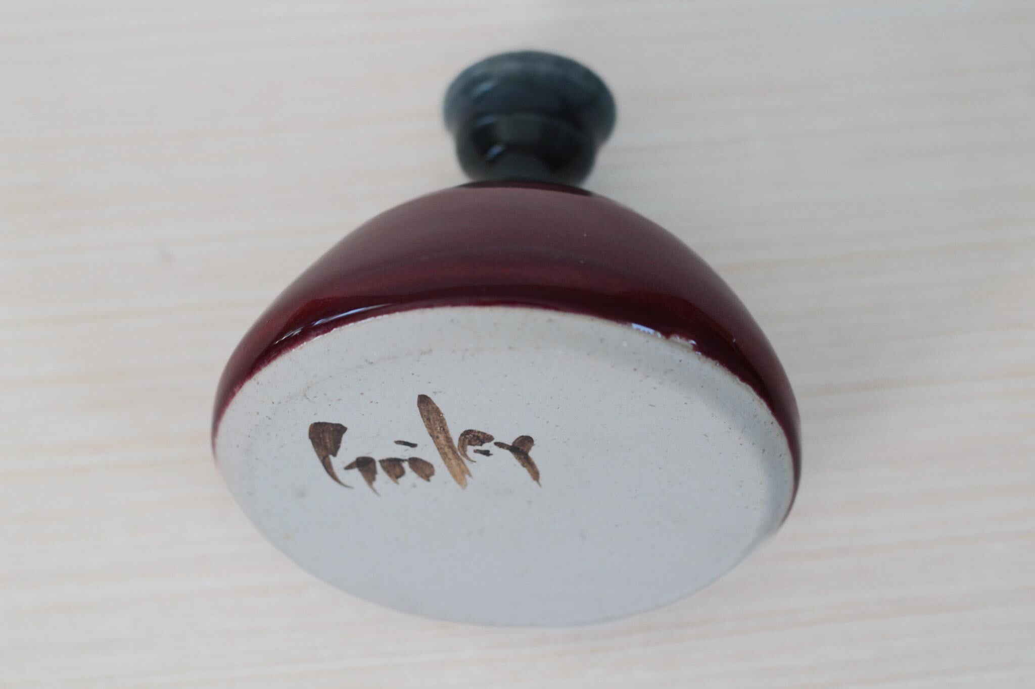Vintage Studio Pottery Bud Vase, Signed by Artist