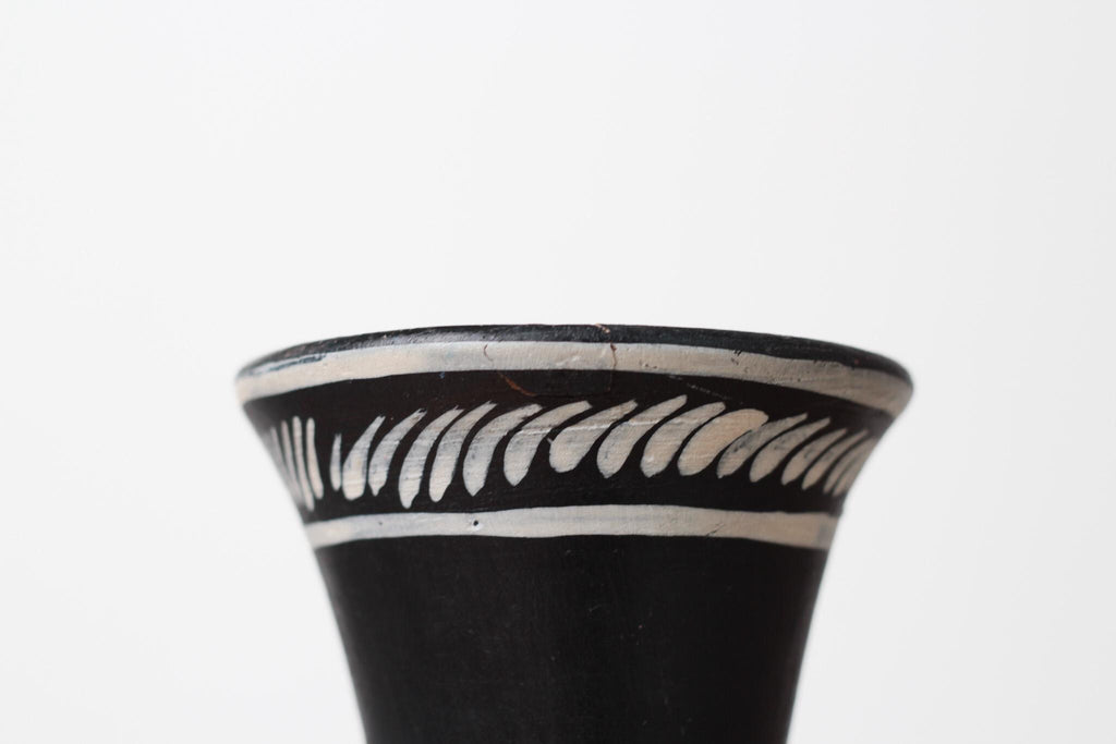 Vintage Large Hand-Painted Mexican Ceramic Vase with Bird and Floral Motifs