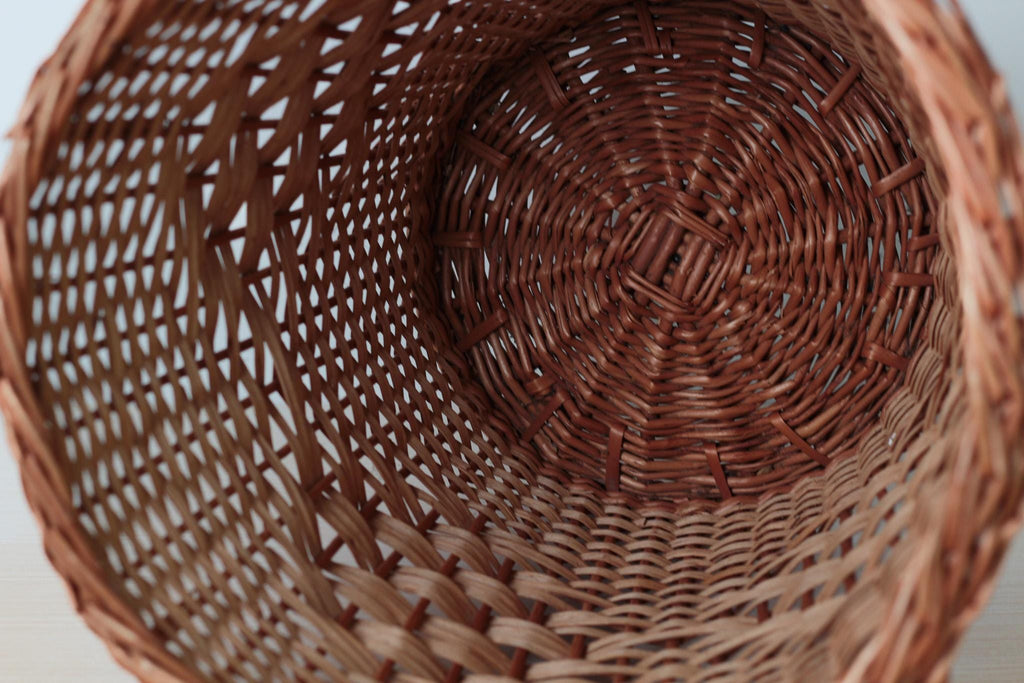 Vintage Woven Wicker Basket with Hanging Loop