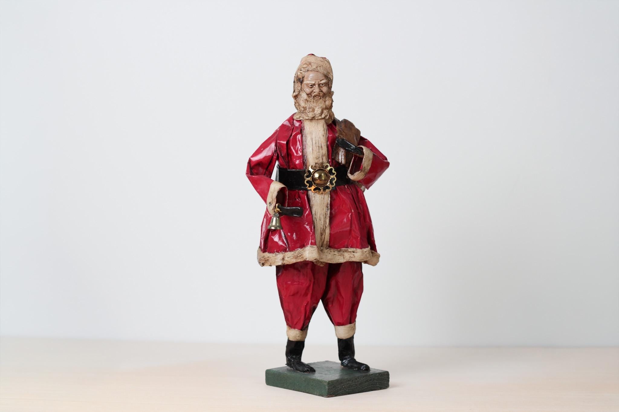 Vintage Papier-Mâché Santa Claus 15" Tall, Handcrafted in Mexico