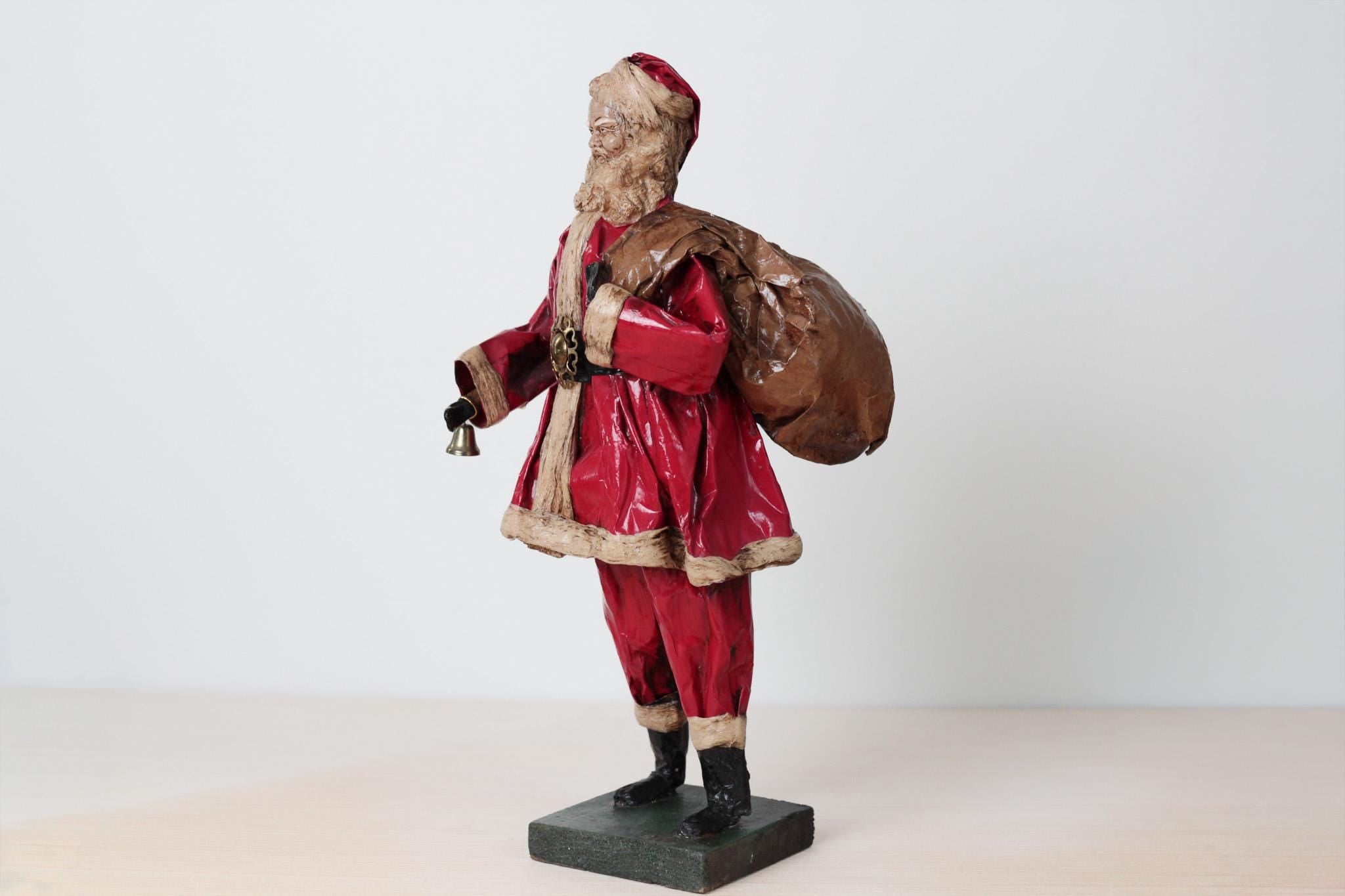 Vintage Papier-Mâché Santa Claus 15" Tall, Handcrafted in Mexico