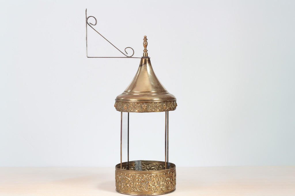 Vintage Ornate Brass Wall Lantern or Planter