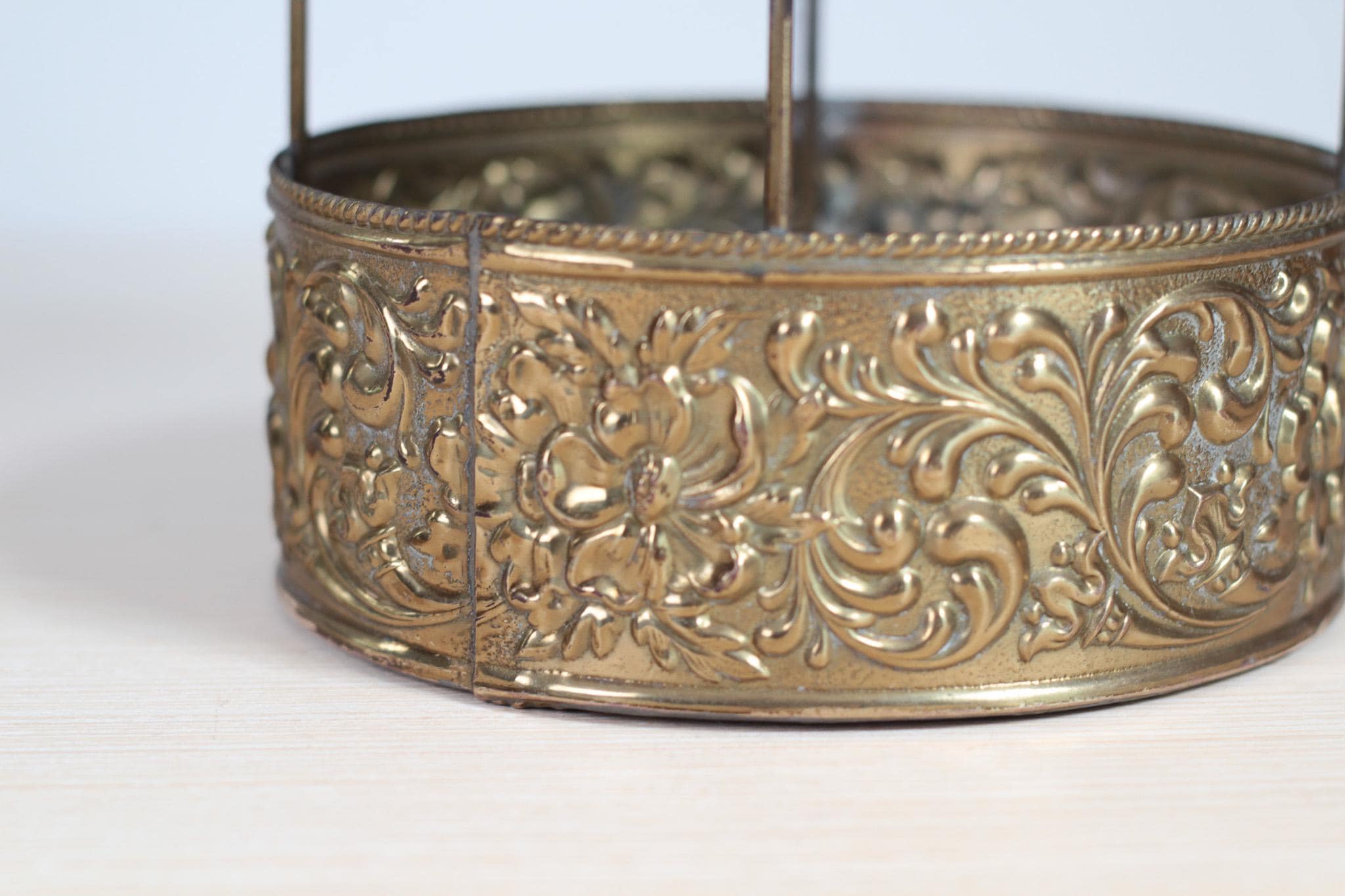 Vintage Ornate Brass Wall Lantern or Planter