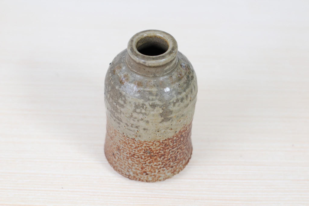 Vintage Studio Pottery Speckled Stoneware Small Bud Vase, Signed by Maker
