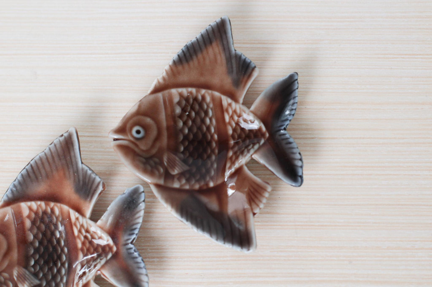 Vintage Wade Porcelain Fish Trinket Dishes or Tea Bag Rests, Set of 2