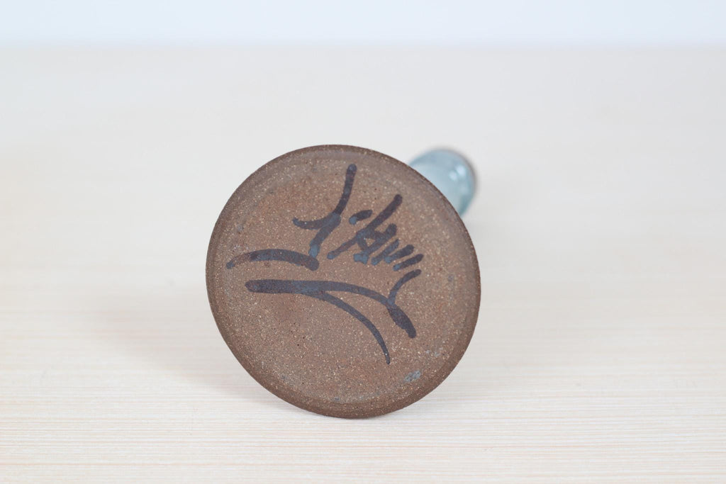Vintage Studio Pottery Candle Holder, Signed by Artist