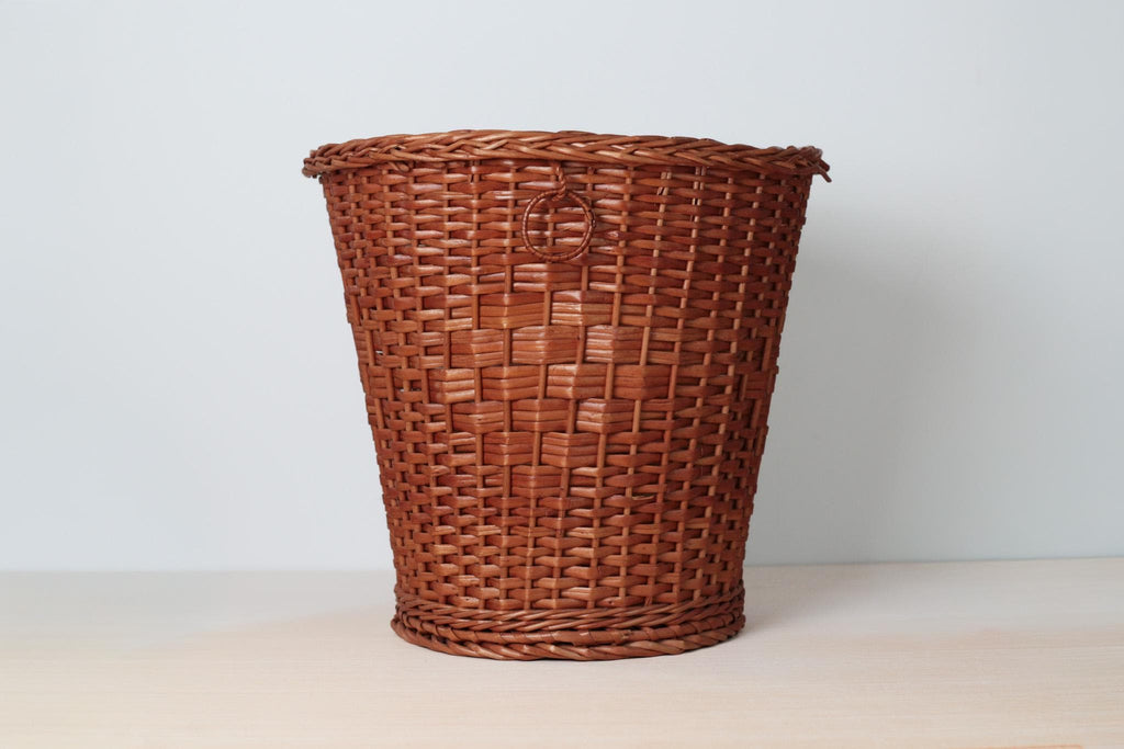 Vintage Woven Wicker Basket with Hanging Loop