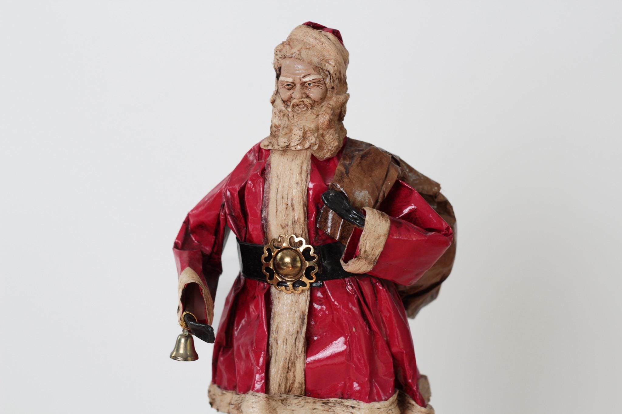 Vintage Papier-Mâché Santa Claus 15" Tall, Handcrafted in Mexico