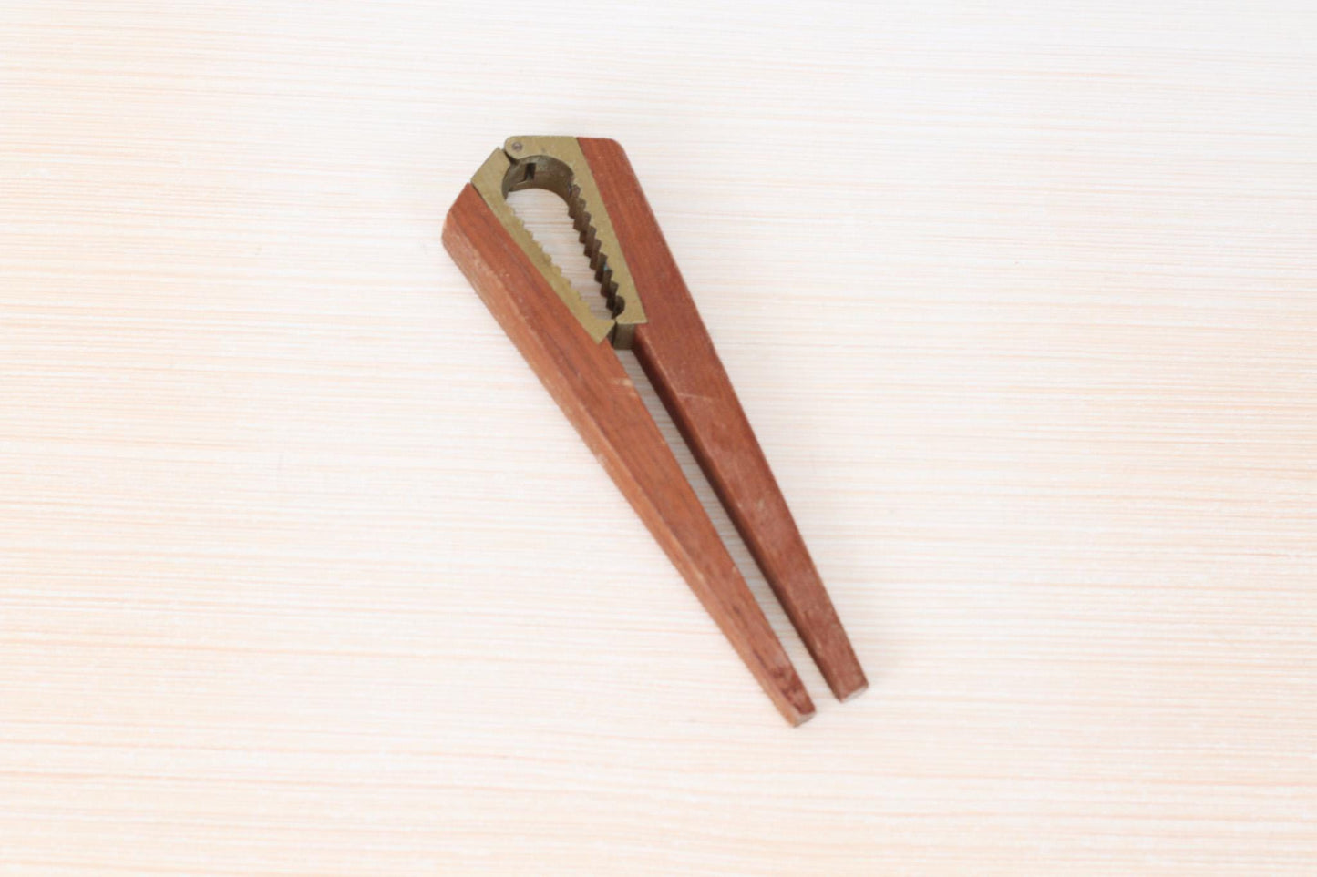 Vintage Danish Teak and Brass Nutcracker by Digsmed, Scandinavian Mid-Century Modern Barware